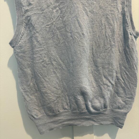 Peter Millar Sweater Vest Men Medium Light Blue Merino Wool Knit V-Neck Classic - Picture 4 of 11